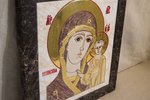 Резная Икона Казанской Божией Матери № 1-25-2 из мрамора, изображение, фото 4