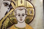 Резная Икона Казанской Божией Матери № 1-25-5 из мрамора, изображение, фото 3