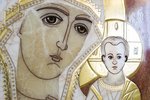Резная Икона Казанской Божией Матери № 1-25-16 из мрамора, изображение, фото 4
