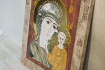 Резная Икона Казанской Божией Матери № 1-25-21 из мрамора, изображение, фото 3