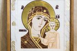 Резная Икона Казанской Божией Матери № 1-25-10 из мрамора, изображение, фото 2
