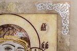 Резная Икона Казанской Божией Матери № 1-25-23 из мрамора, изображение, фото 2