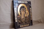 Резная Икона Казанской Божией Матери № 1-25-6 из мрамора, изображение, фото 2