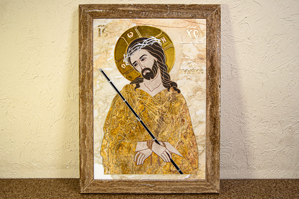 Икона Царь Иудейский № 1-12-2 для бизнеса из мрамора от Glivi, фото 1