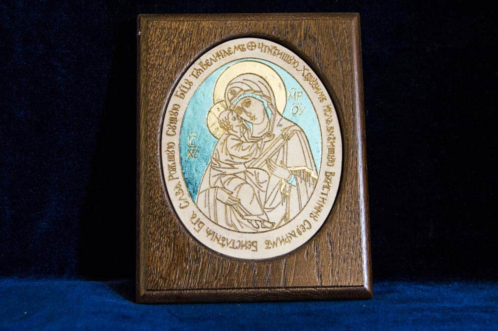 Икона Жировичской Богородица в мраморе, фото
