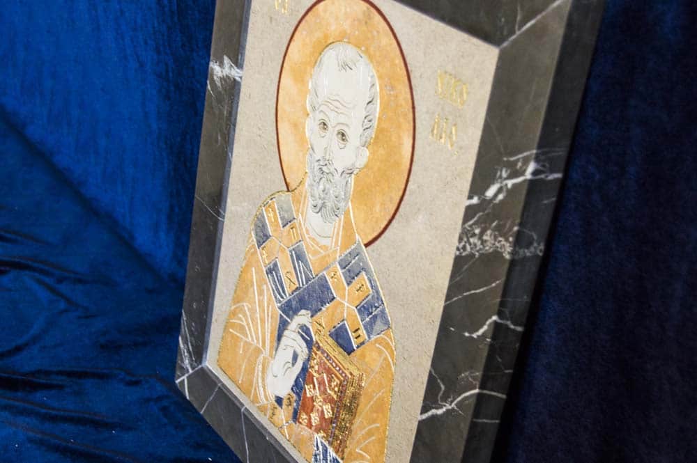 Икона Святого Николая Чудотворца инд. № 04 из мрамора, каталог икон, фото, изображение 5