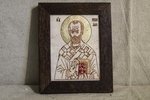 Икона Николая Угодника № 6 в подарок из мрамора, изображение Святого, фото 1