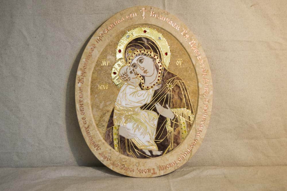 Икона Жировичской (Жировицкой) Божией (Божьей) Матери № п15, мрамор, изображение, фото 1