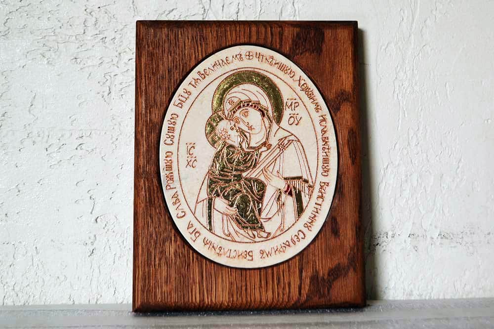 Икона Жировичской Божией Матери в камне № 23, изображение, фото