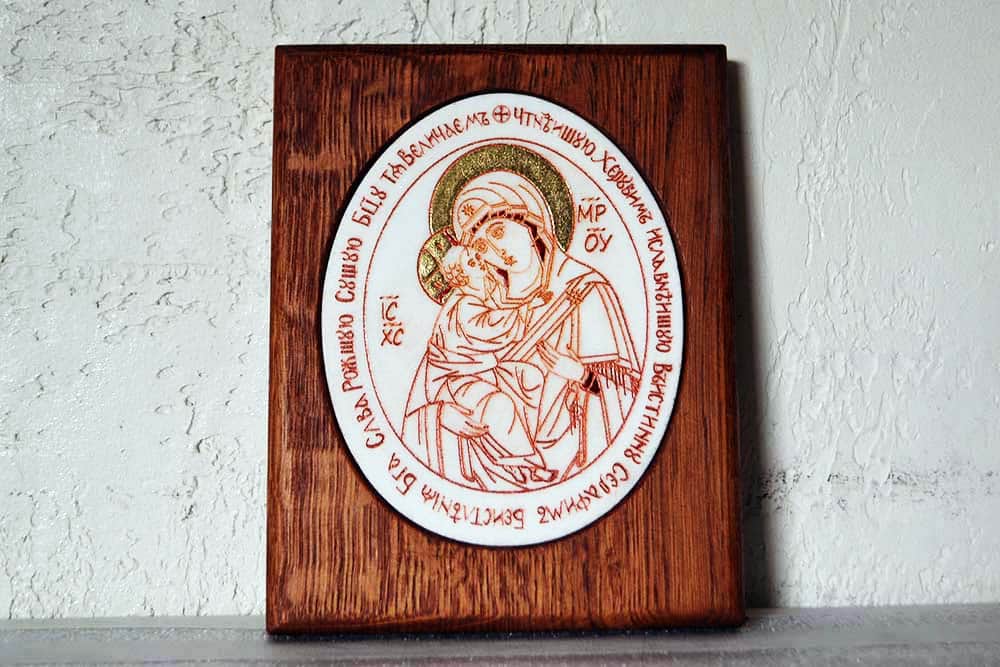 Икона Жировичской Божией Матери в камне № 24, изображение, фото