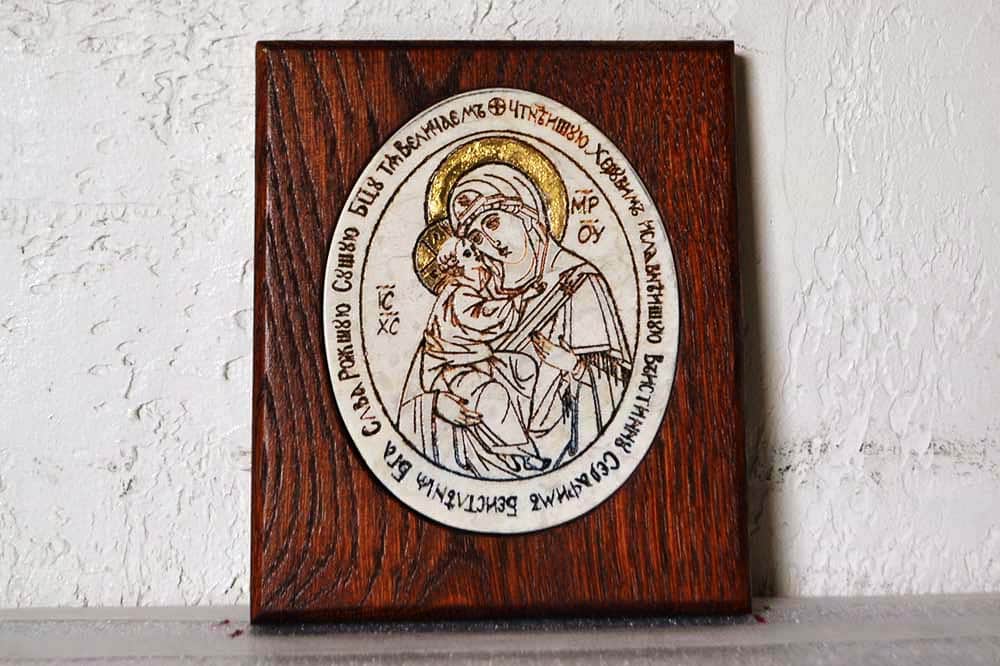 Икона Жировичской Божией Матери в камне № 42, изображение, фото