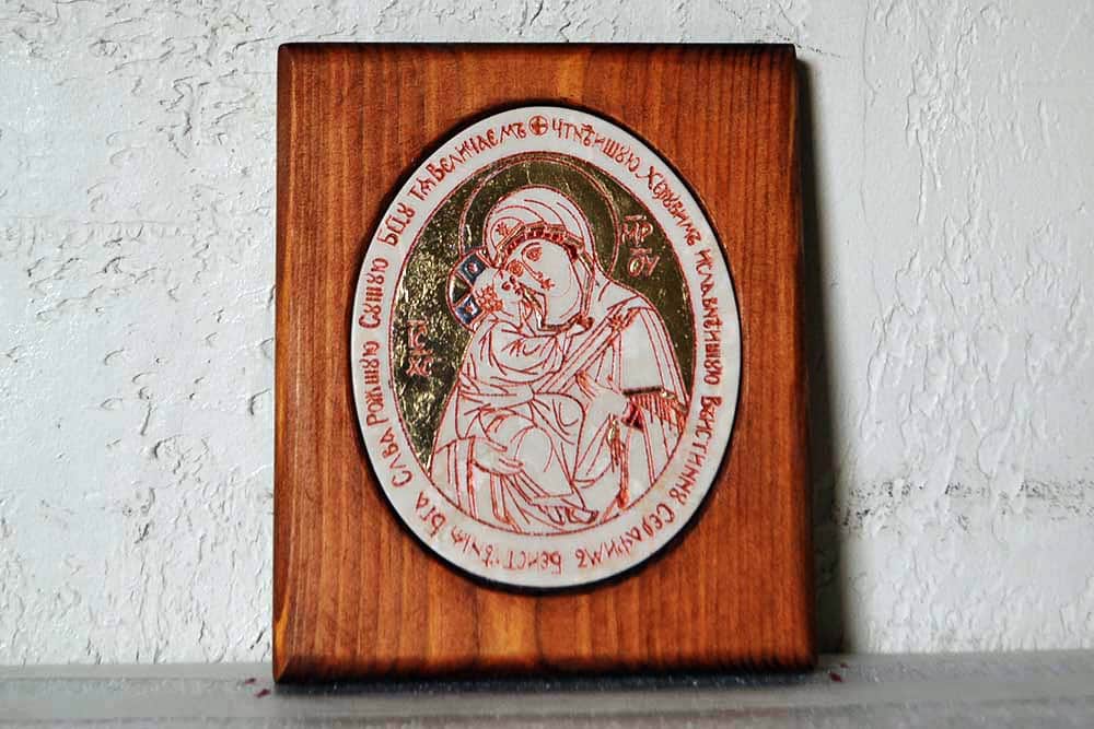 Икона Жировичской Божией Матери в камне № 44, изображение, фото