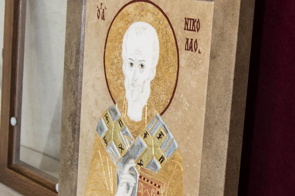 Икона Святого Николая Чудотворца инд. № 08 из мрамора, каталог икон, фото, изображение 7