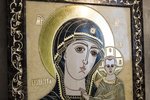 Резная Икона Казанской Божией Матери № 1-25-4 из мрамора, изображение, фото 2