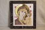 Резная Икона Казанской Божией Матери № 1-25-2 из мрамора, изображение, фото 2