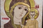 Резная Икона Казанской Божией Матери № 1-25-2 из мрамора, изображение, фото 3