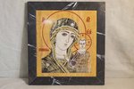 Резная Икона Казанской Божией Матери № 1-25-9 из мрамора, изображение, фото 2