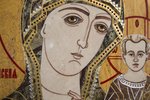 Резная Икона Казанской Божией Матери № 1-25-9 из мрамора, изображение, фото 5