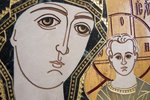 Резная Икона Казанской Божией Матери № 1-25-3 из мрамора, изображение, фото 3