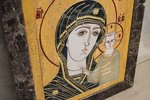 Резная Икона Казанской Божией Матери № 1-25-3 из мрамора, изображение, фото 7