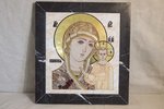 Резная Икона Казанской Божией Матери № 1-25-8 из мрамора, изображение, фото 2