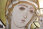 Резная Икона Казанской Божией Матери № 1-25-8 из мрамора, изображение, фото 3