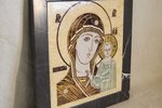 Резная Икона Казанской Божией Матери № 1-25-7 из мрамора, изображение, фото 2