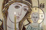 Резная Икона Казанской Божией Матери № 1-25-7 из мрамора, изображение, фото 10
