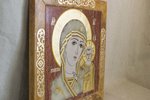 Резная Икона Казанской Божией Матери № 1-25-18 из мрамора, изображение, фото 3