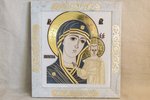 Резная Икона Казанской Божией Матери № 1-25-11 из мрамора, изображение, фото 1