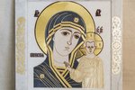 Резная Икона Казанской Божией Матери № 1-25-11 из мрамора, изображение, фото 2