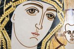Резная Икона Казанской Божией Матери № 1-25-14 из мрамора, изображение, фото 3