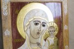 Резная Икона Казанской Божией Матери № 1-25-16 из мрамора, изображение, фото 3