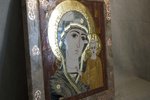 Резная Икона Казанской Божией Матери № 1-25-21 из мрамора, изображение, фото 1