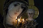 Резная Икона Казанской Божией Матери № 1-25-1 из мрамора, изображение, фото 15