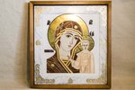 Резная Икона Казанской Божией Матери № 1-25-10 из мрамора, изображение, фото 1