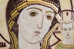Резная Икона Казанской Божией Матери № 1-25-12 из мрамора, изображение, фото 4