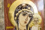 Резная Икона Казанской Божией Матери № 1-25-19 из мрамора, изображение, фото 4