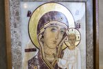 Резная Икона Казанской Божией Матери № 1-25-20 из мрамора, изображение, фото 3