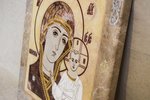Резная Икона Казанской Божией Матери № 1-25-23 из мрамора, изображение, фото 11