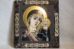 Резная Икона Казанской Божией Матери № 1-25-25 из мрамора, изображение, фото 1
