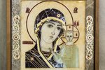 Резная Икона Казанской Божией Матери № 2-12-1 из мрамора, изображение, фото 2