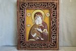 Икона с выставки Владимирская Богородица рельефная в резной раме от Glivi, фото 1