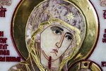 Икона Иверской Божией Матери № 1-25-10 из камня для молодоженов, изображение, фото 3