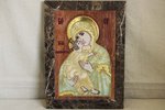 Икона Владимирской Божьей Матери № 2-12,6 из мрамора, изображение, фото 1