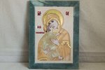 Икона Владимирской Божьей Матери № 2-12,8 из мрамора, изображение, фото 1