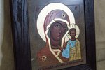 Икона Богородицы казанская из мрамора № 09 , деревянная рама, изображение, фото 2
