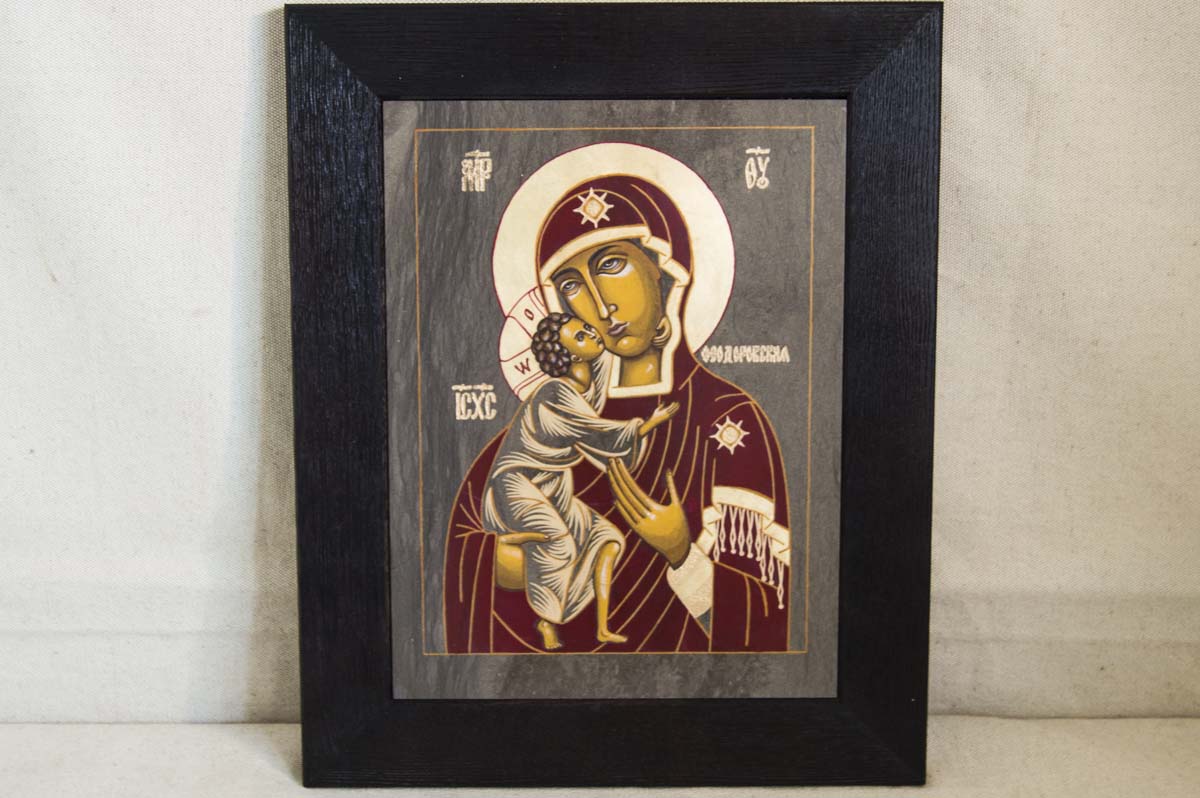 Икона Феодоровская Божия Матерь № 01 из камня. изображение, фото 1