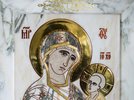 Икона Тихвинской Божьей Матери № 1/12-6 из мрамора с доставкой, изображение, фото 3