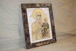 Икона Смоленской Божией Матери  № 1-12-9 из камня, изображение, фото 2
